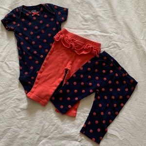 Child of Mine - 3pc Outfit - Coral/Navy